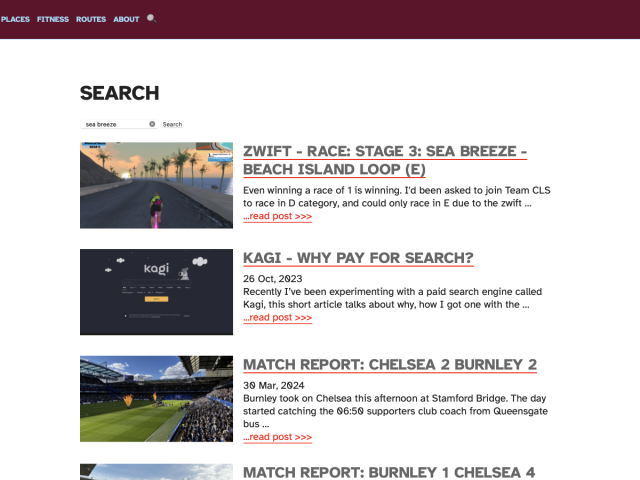 Screenshot of search results page on this website with cover image, titles and previews on each row.