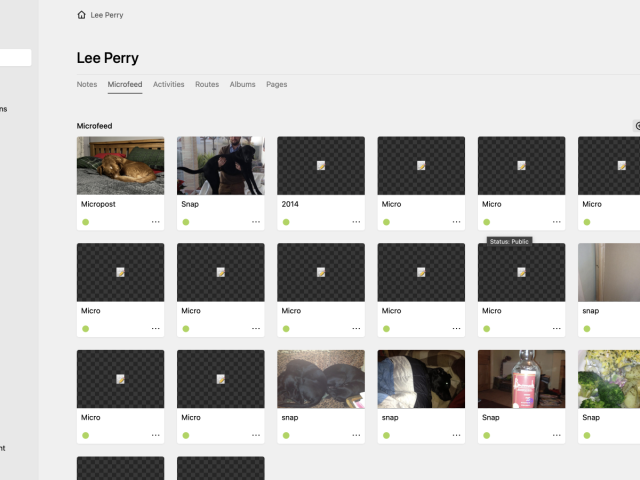 Admin console view of new Kirby CMS dashboard with new microblog section