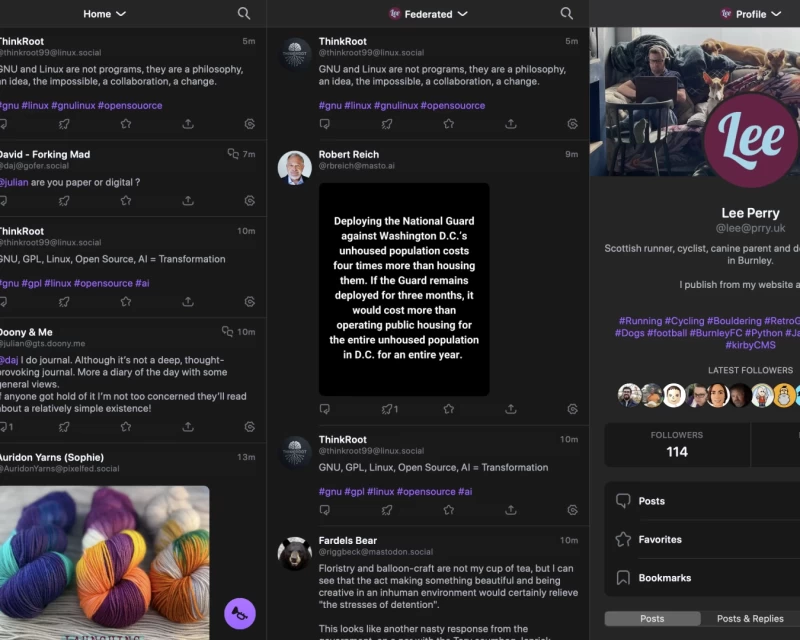 Screenshot from Ivory showing my timeline and profile on my new Mastodon server