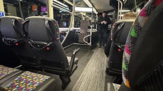 Internal night view from the X43 Witchway service Alexander Dennis Enviro400